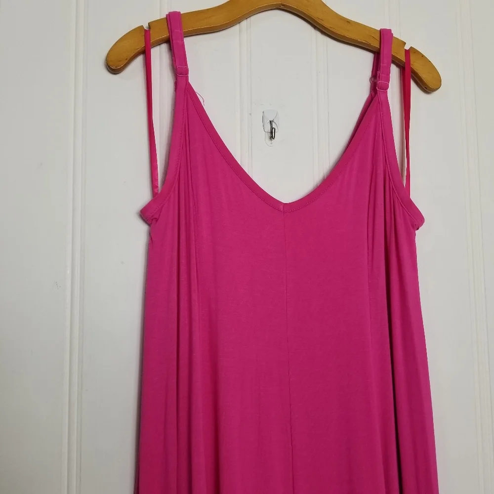 Torrid Maxi Dress Womens Sz 1X  14/16 Pink Super Soft Trapeze Adjustable Straps - Picture 7 of 13
